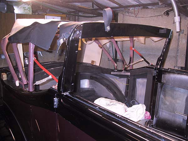 hood frame erected